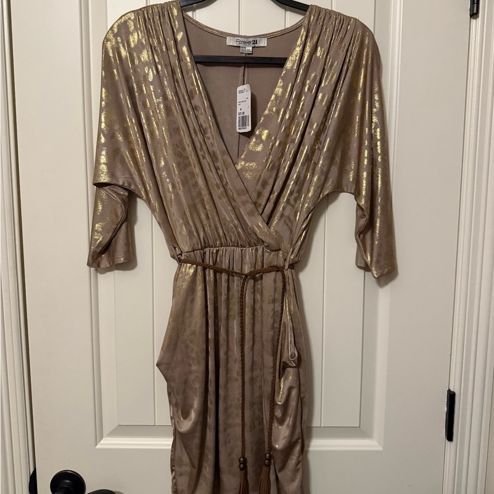 Forever 21 Shimmering Gold Dress